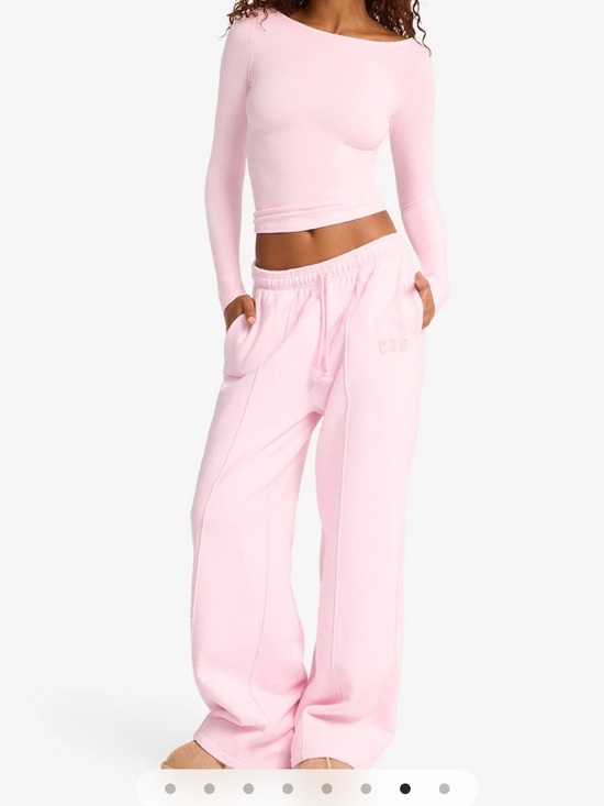 Csb Other - NWT * Women's Long-Sleeve Crop Top & Wide-Leg Lounge Set - Light Pink - Size Sma